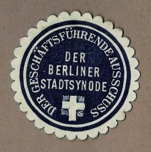 Siegelmarke DER GESCHÄFTSFÜHRENDE AUSSCHUSS DER BERLINER STADTSYNODE