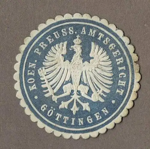 Siegelmarke Preußen: KOEN. PREUSS. AMTSGERICHT GÖTTINGEN