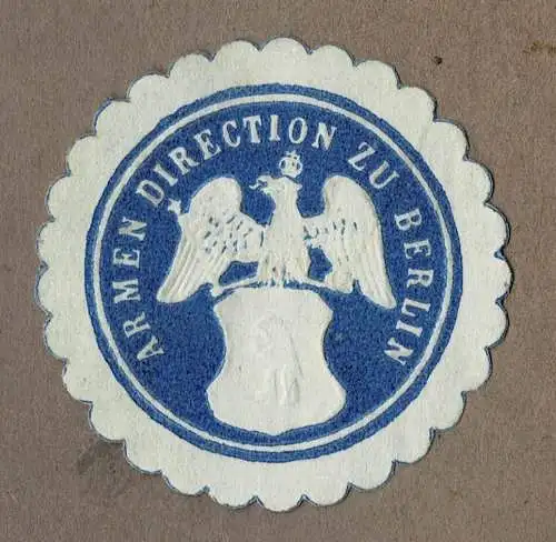 Siegelmarke ARMEN DIRECTION ZU BERLIN