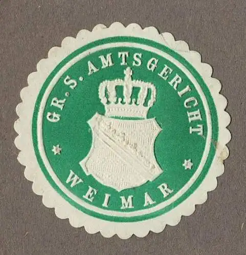 Siegelmarke Thüringen: GR. S. AMTSGERICHT WEIMAR