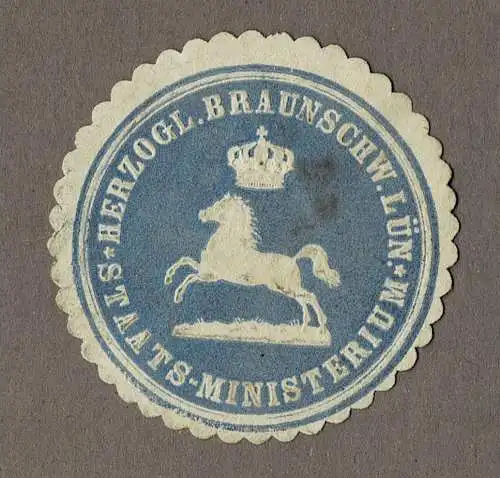 Siegelmarke Braunschweig: HERZOGL. BRAUNSCHW. LÜN. STAATS-MINISTERIUM