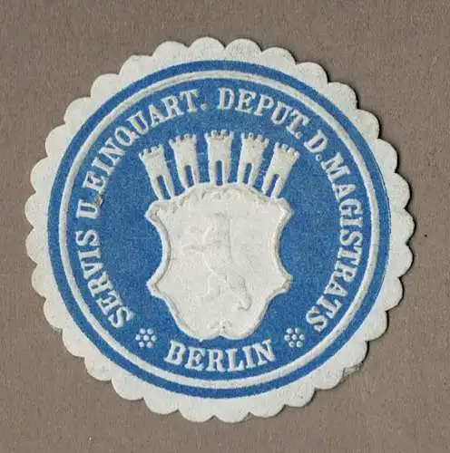 Siegelmarke STEUER U. EINQUART. DEPUT. D. MAGISTRATS BERLIN