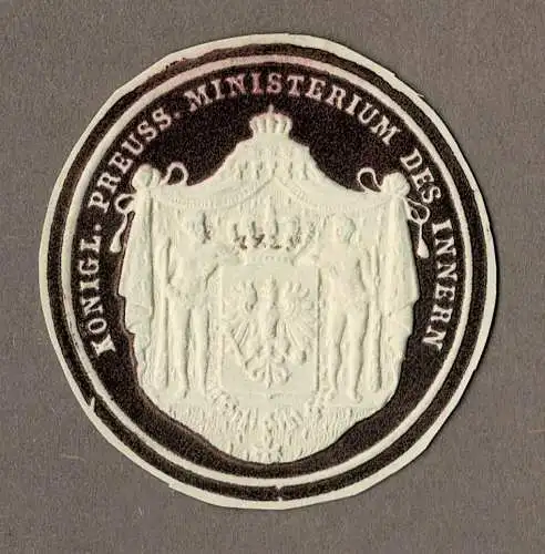 Briefsiegel Preußen: KÖNIGL. PREUSS. MINISTERIUM DES INNERN