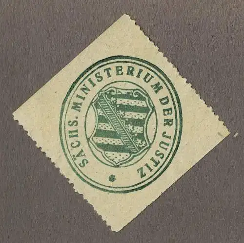 Siegelmarke Sachsen: SÄCHS. MINISTERIUM DER JUSTIZ