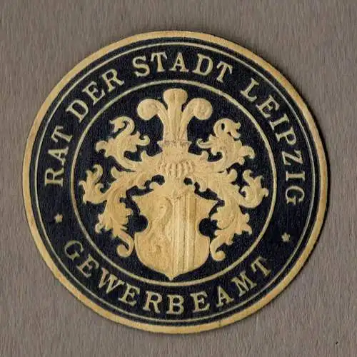 Siegelmarke Sachsen: RAT DER STADT LEIPZIG / GEWERBEAMT