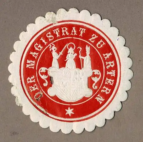 Siegelmarke Thüringen: DER MAGISTRAT ZU ARTERN