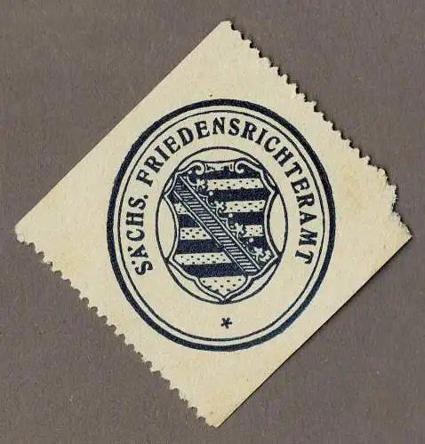Siegelmarke Sachsen: SÄCHS. FRIEDENSRICHTERAMT