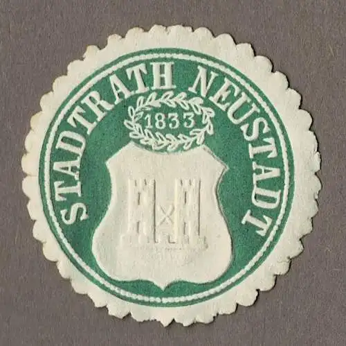 Siegelmarke Sachsen: STADTRATH NEUSTADT / 1833 (Erzgebirge)