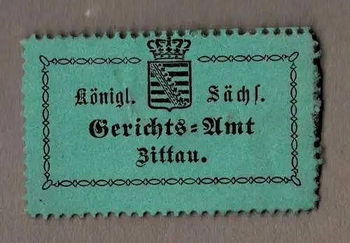 Siegelmarke Sachsen: Königl. Sächs. Gerichts-Amt Zittau.