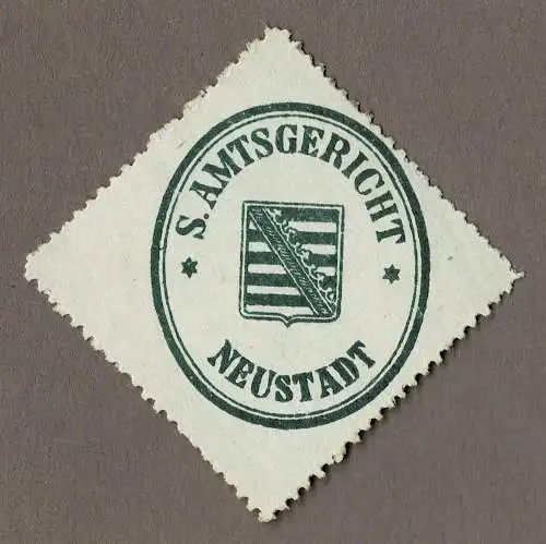 Siegelmarke Sachsen: S. AMTSGERICHT NEUSTADT (Erzgebirge)
