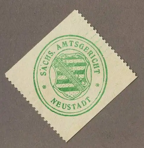 Siegelmarke Sachsen: SÄCHS. AMTSGERICHT NEUSTADT (Erzgebirge)