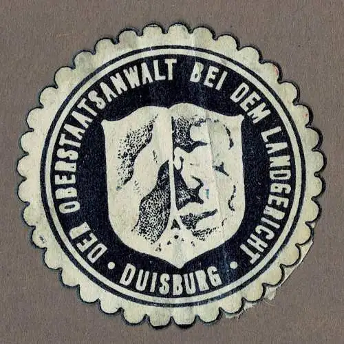 Siegelmarke DER OBERSTAATSANWALT BEI DEM LANDGERICHT DUISBURG (NRW)