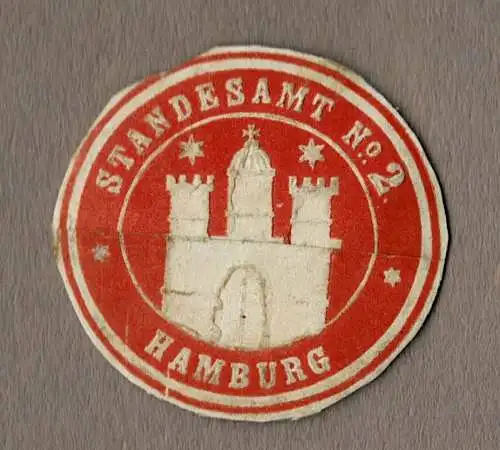 Briefsiegel Hamburg: STANDESAMT No. 2. / HAMBURG