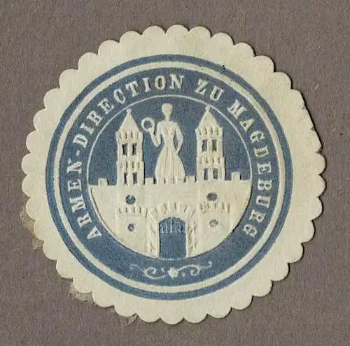 Siegelmarke ARMEN-DIRECTION ZU MAGDEBURG