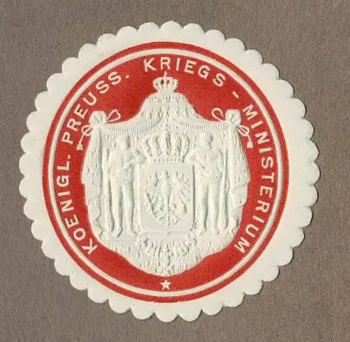 Siegelmarke Preußen: KOENIGL. PREUSS. KRIEGS-MINISTERIUM