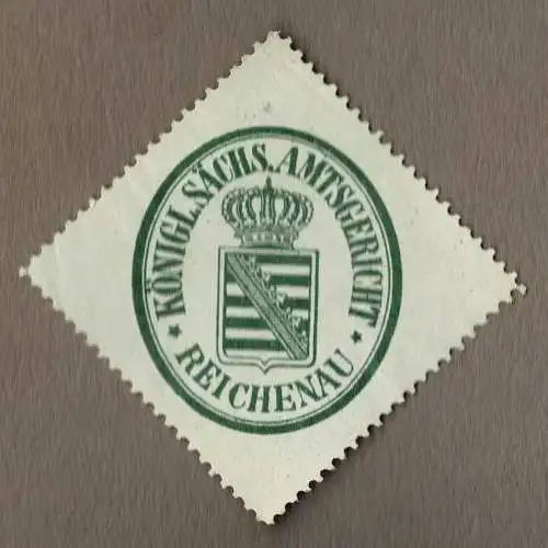 Siegelmarke Sachsen: KÖNIGL. SÄCHS. AMTSGERICHT REICHENAU (Bogatynia)