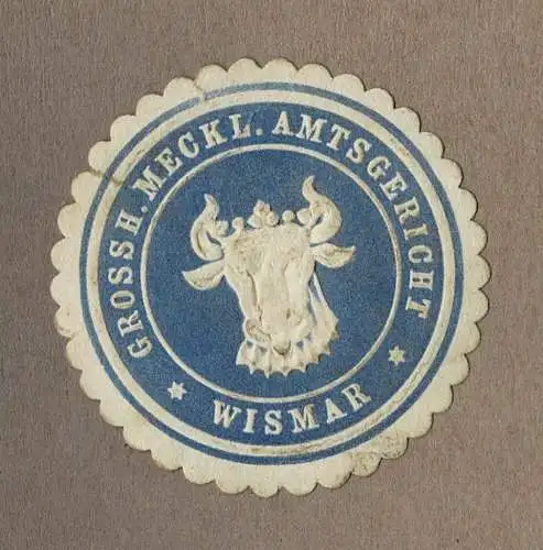 Siegelmarke Mecklenburg: GROSSH. MECKL. AMTSGERICHT WISMAR