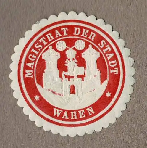Siegelmarke Mecklenburg: MAGISTRAT DER STADT WAREN (Müritz)