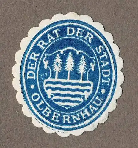 Siegelmarke Sachsen: DER RAT DER STADT OLBERNHAU (Erzgebirge)