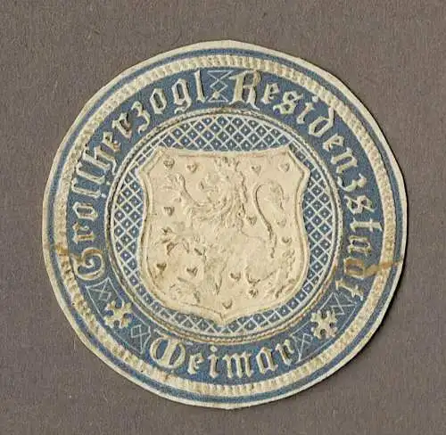 Briefsiegel Thüringen: Grossherzogl. Residenzstadt Weimar