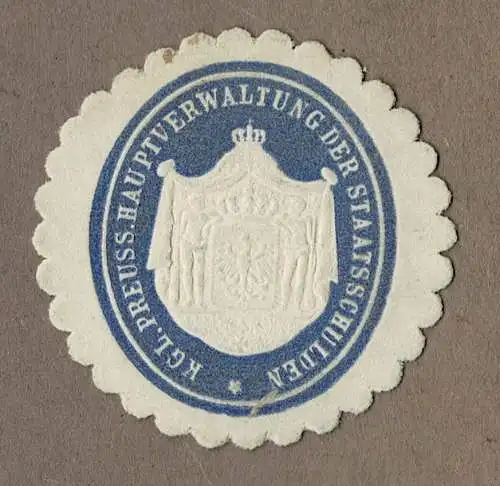 Siegelmarke Preußen: KGL. PREUSS. HAUPTVERWALTUNG DER STAATSSCHULDEN