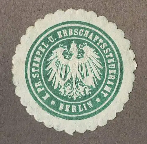 Siegelmarke Preußen: K. PR. STEMPEL-U. ERBSCHAFTSSTEUERAMT BERLIN