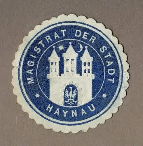 Siegelmarke Schlesien: MAGISTRAT DER STADT HAYNAU (Chojnów)