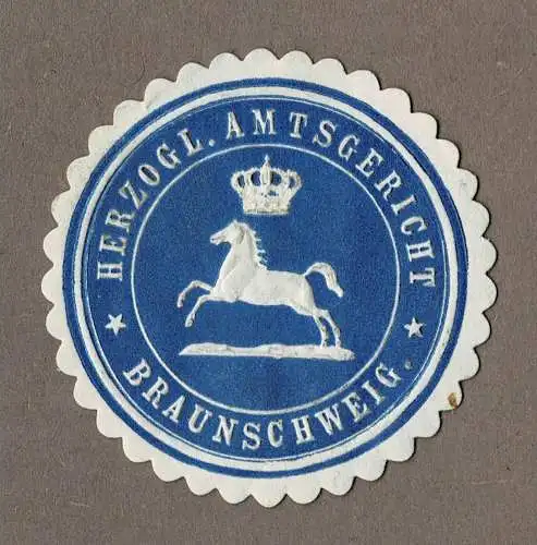 Siegelmarke Braunschweig: HERZOGL. AMTSGERICHT BRAUNSCHWEIG.