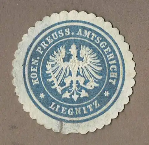 Siegelmarke Preußen / Schlesien: KOEN. PREUSS. AMTSGERICHT LIEGNITZ (Legnica)