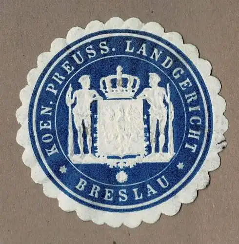 Siegelmarke Preußen / Schlesien: KOEN. PREUSS. LANDGERICHT BRESLAU