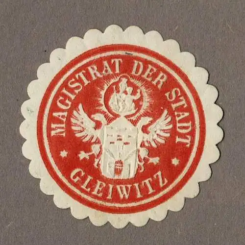 Siegelmarke Oberschlesien: MAGISTRAT DER STADT GLEIWITZ (Gliwice)