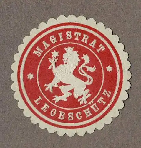 Siegelmarke Schlesien: MAGISTRAT LEOBSCHÜTZ (Głubczyce)