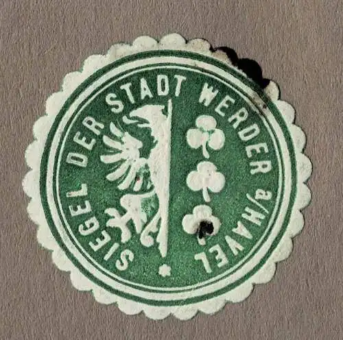 Siegelmarke Brandenburg: SIEGEL DER STADT WERDER a/HAVEL