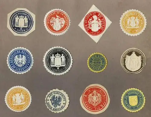 Konvolut 12 SIEGELMARKEN Kaiserzeit / Preußen / Sachsen (5)