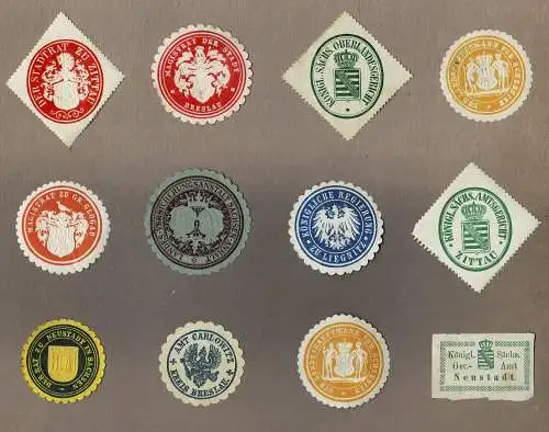 Konvolut 12 SIEGELMARKEN Kaiserzeit / Preußen / Sachsen (6)