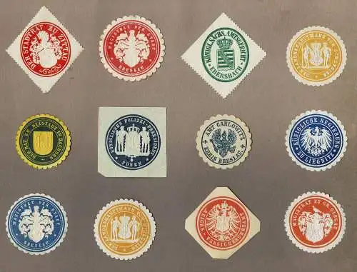 Konvolut 12 SIEGELMARKEN Kaiserzeit / Preußen / Sachsen (7)
