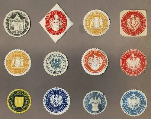Konvolut 12 SIEGELMARKEN Kaiserzeit / Preußen / Sachsen (9)