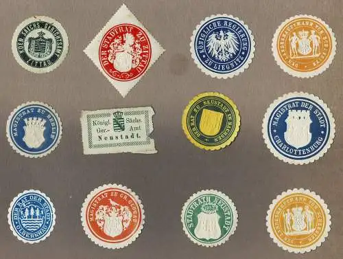 Konvolut 12 SIEGELMARKEN Kaiserzeit / Preußen / Sachsen (11)