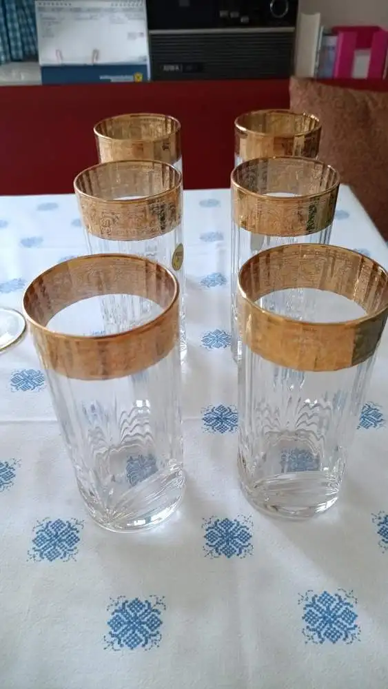 Exklusives Venizianisches Kristallglas-Set 37-teilig | 24% Bleikristall | Echtgolddekor | Karaffe & Gläser (neuer Preis) 2