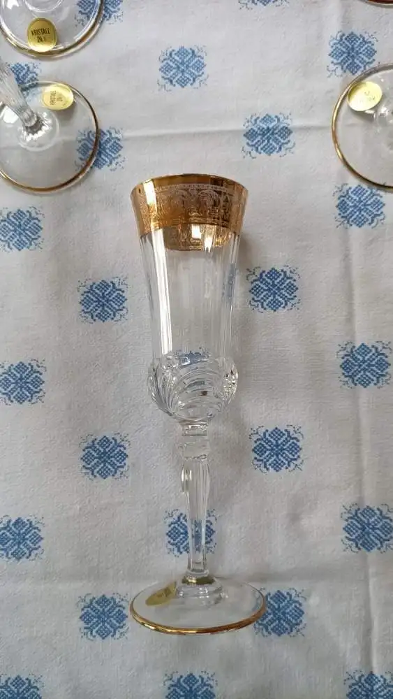 Exklusives Venizianisches Kristallglas-Set 37-teilig | 24% Bleikristall | Echtgolddekor | Karaffe & Gläser (neuer Preis) 5