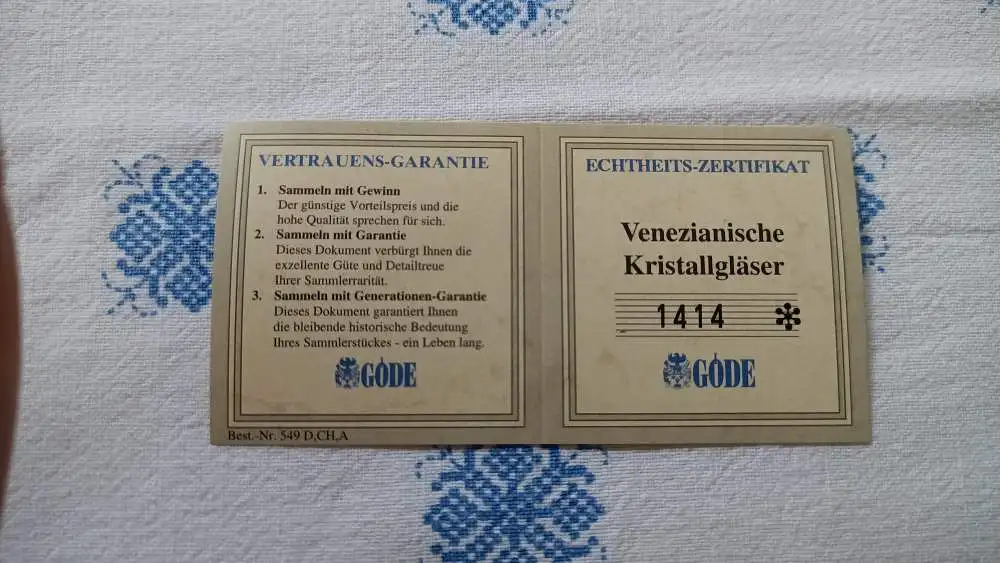 Exklusives Venizianisches Kristallglas-Set 37-teilig | 24% Bleikristall | Echtgolddekor | Karaffe & Gläser 8