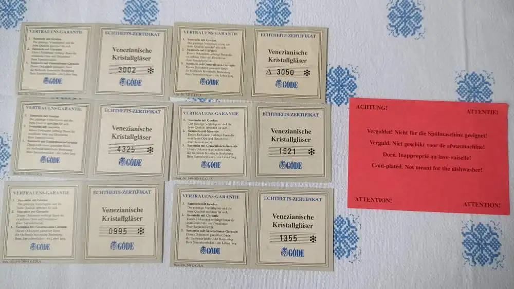 Exklusives Venizianisches Kristallglas-Set 37-teilig | 24% Bleikristall | Echtgolddekor | Karaffe & Gläser 9