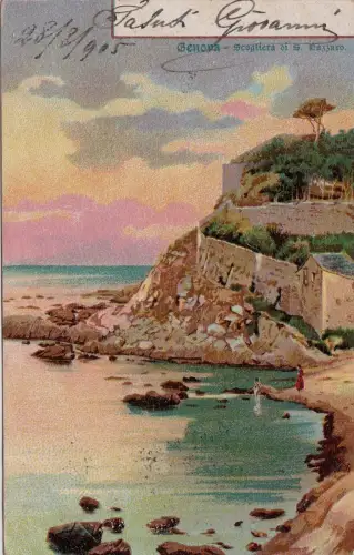 #GENOVA dis.: SCOGLIERA S.LAZZARO - Aufl. J.R.N. RETRO UNION POSTALE ..