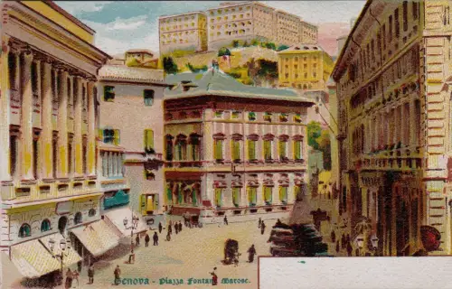 #GENOVA dis.: PIAZZA FONTANE MAROSE - Aufl. J.R.N. RETRO UNION POSTALE ...