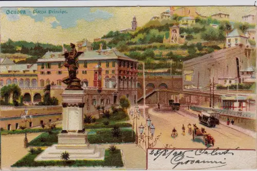 #GENOVA dis.: PIAZZA PRINCE - Aufl. J.R.N. RETRO UNION POSTALE ...