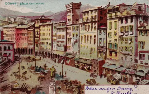 #GENOVA dis.: LADEPLATZ - Aufl. J.R.N. RETRO UNION POSTALE..