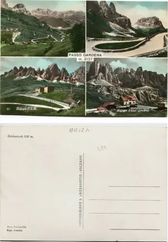 PASSO GARDENA, DOLOMITEN (BOZEN), 4 ANSICHTEN, MAX FRÜHE 70 m