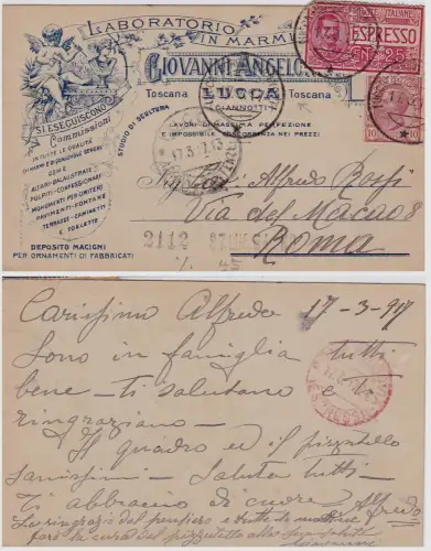 # LUCCA: Kopfstück GIOVANNI ANGELONI? - Marmorlabor (Espresso) 1917