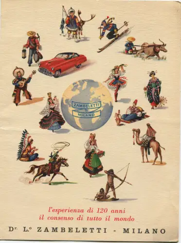 PHARMAZEUTISCHE PHARMAZEUTISCHE, FALTBARE ZAMBELETTI MILANO, EDITO 1955 m