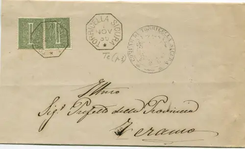 KÖNIGREICH, ACHTECKIGER RING SICHERER TORRICELLA (TE), 1885, 2 X C1 m